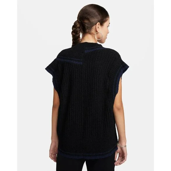 Nike FN1886-010 Sweater Vest Women's Small Black Sportswear Collection Knit - Picture 8 of 9